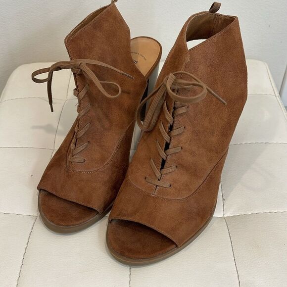 GAP cognac open toe lace bootie size 10 - Picture 2 of 7
